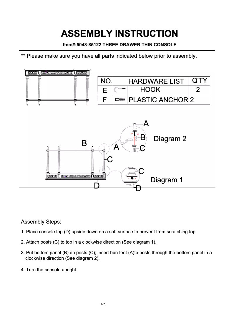 Page n°1 - Manuel utilisateur Hooker 5048-85122