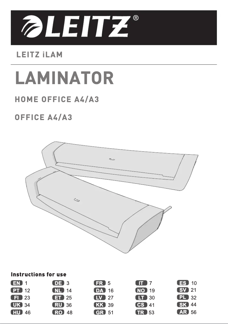 Page n°1 - Manuel utilisateur Leitz iLAM Home Office A3