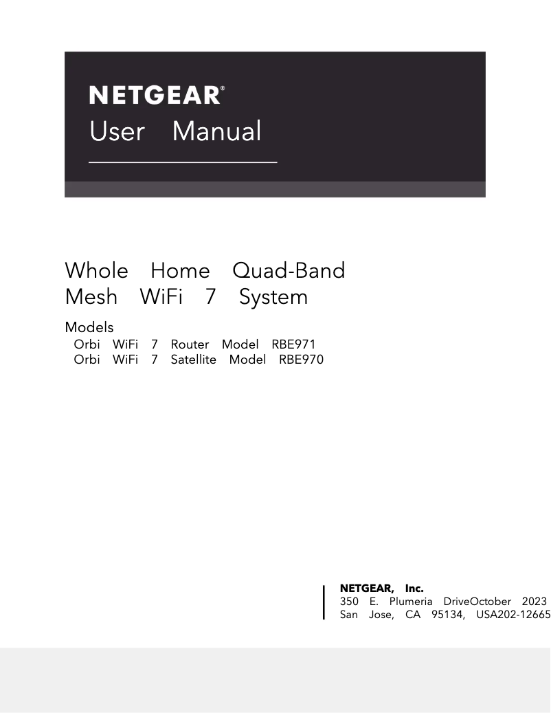 Página 1 del manual Manual de usuario Netgear Orbi RBE973SB