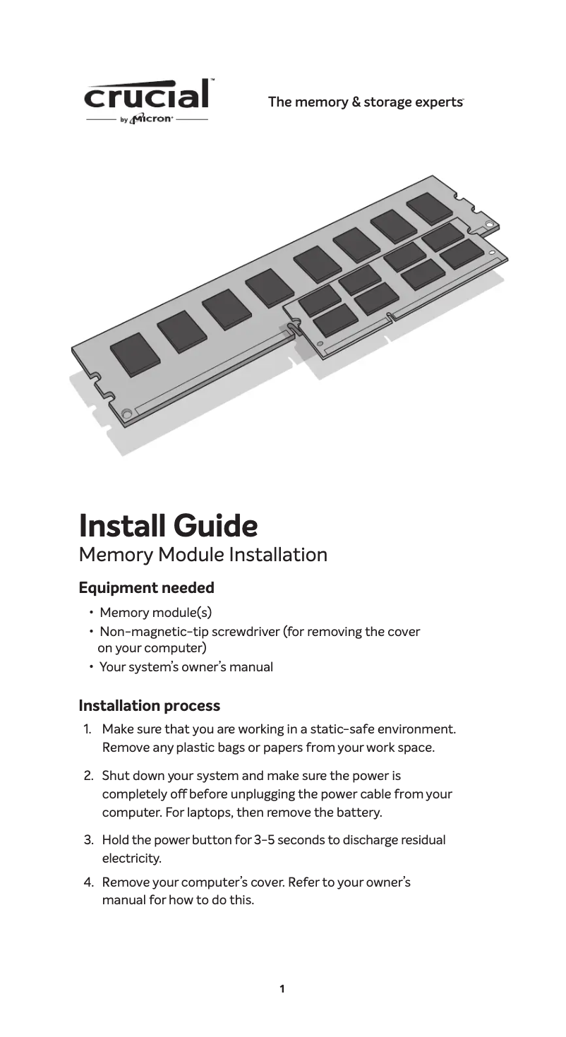 Page n°1 - Guide de démarrage rapide Crucial CT32G4SFD832A
