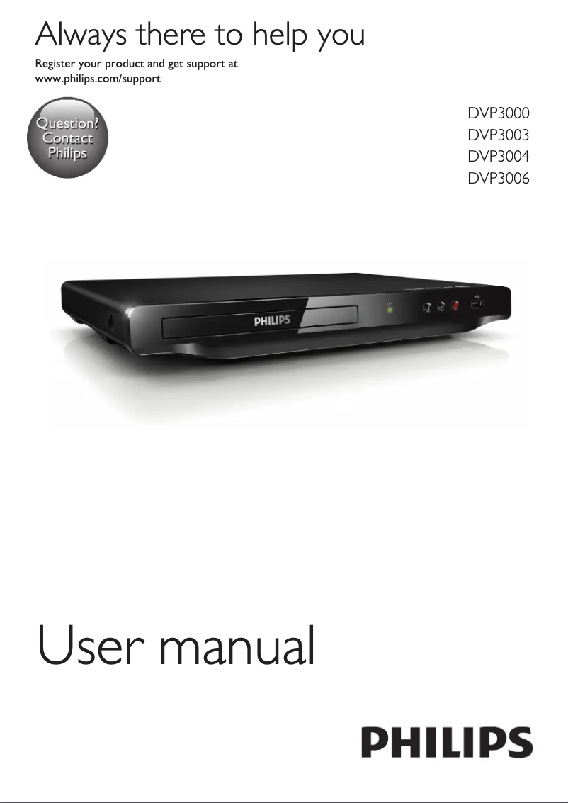 Page 1 de la notice Manuel utilisateur Philips DVP3011K