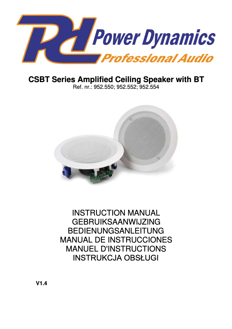 Página 1 del manual Manual de usuario Power Dynamics CSBT65