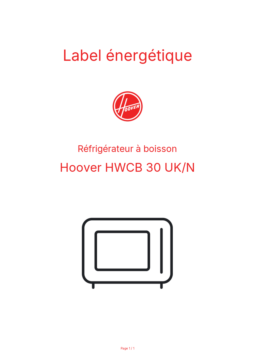 Image de la première page du manuel de l'appareil HWCB 30 UK/N