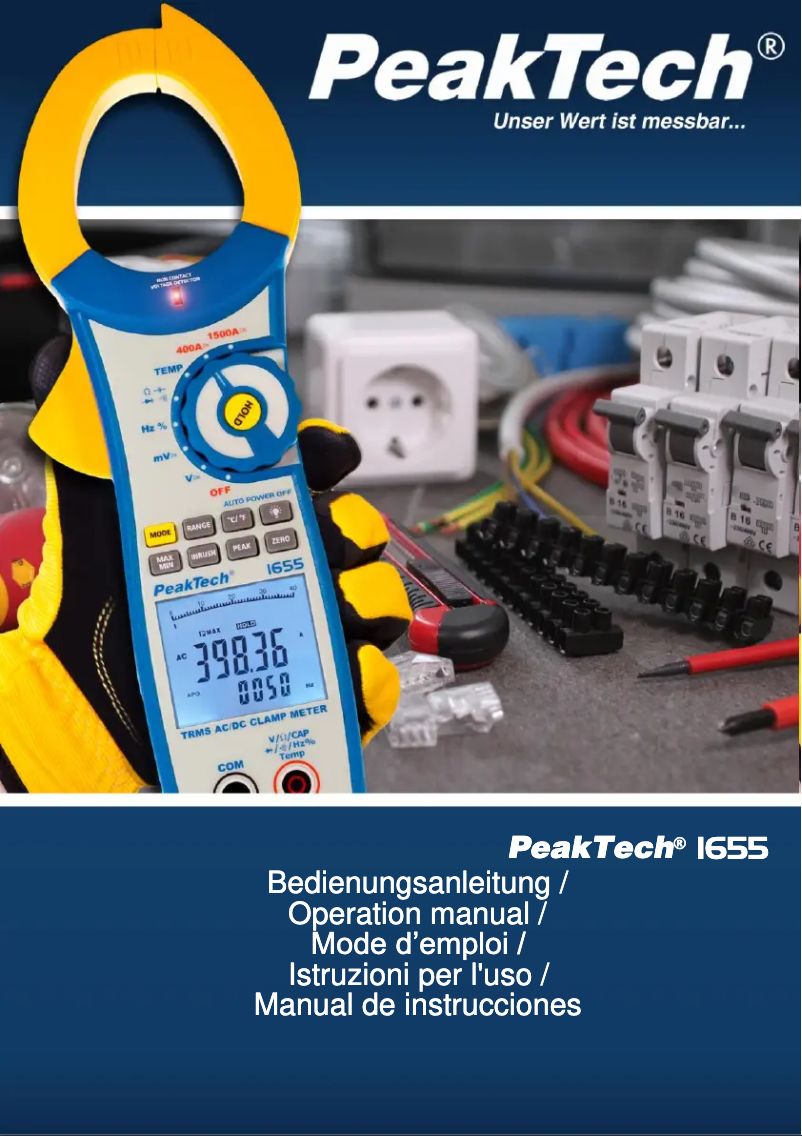 Page 1 de la notice Manuel utilisateur PeakTech 1655