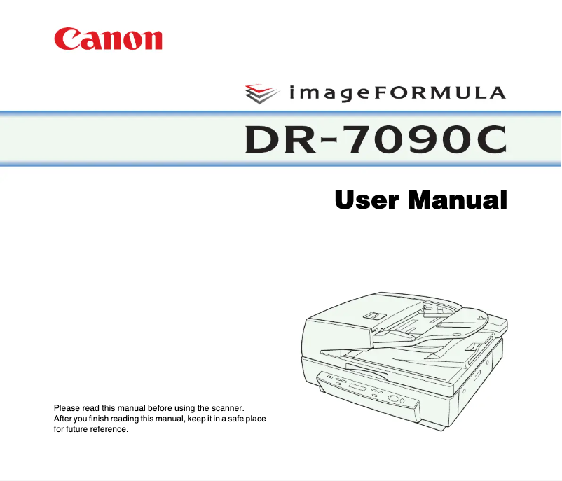 Page 1 de la notice Manuel utilisateur Canon imageFORMULA DR-7090c