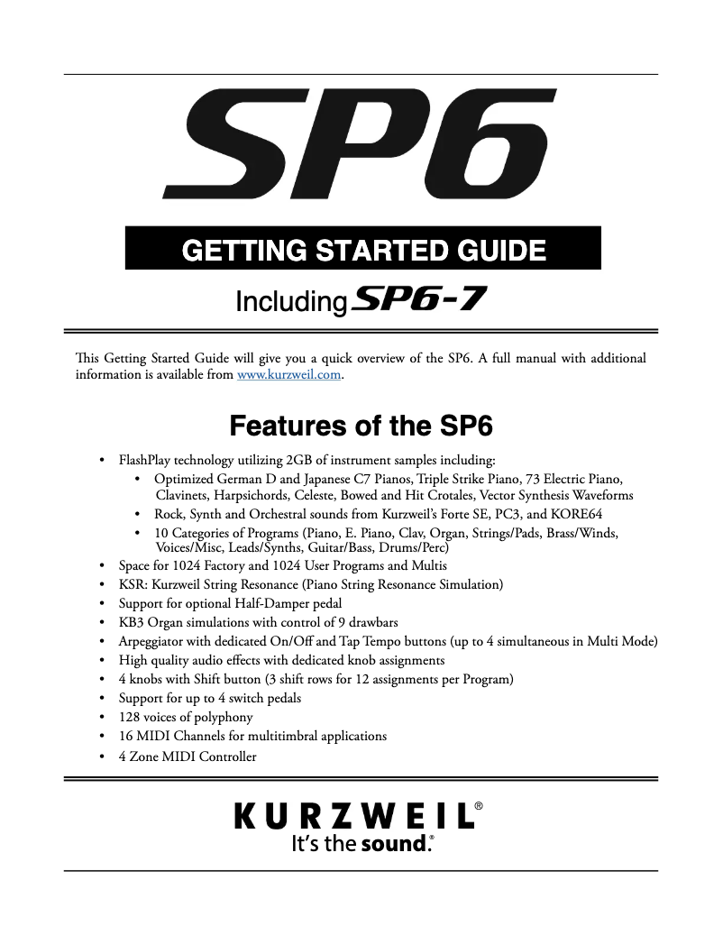 Image de la première page du manuel de l'appareil SP6-7