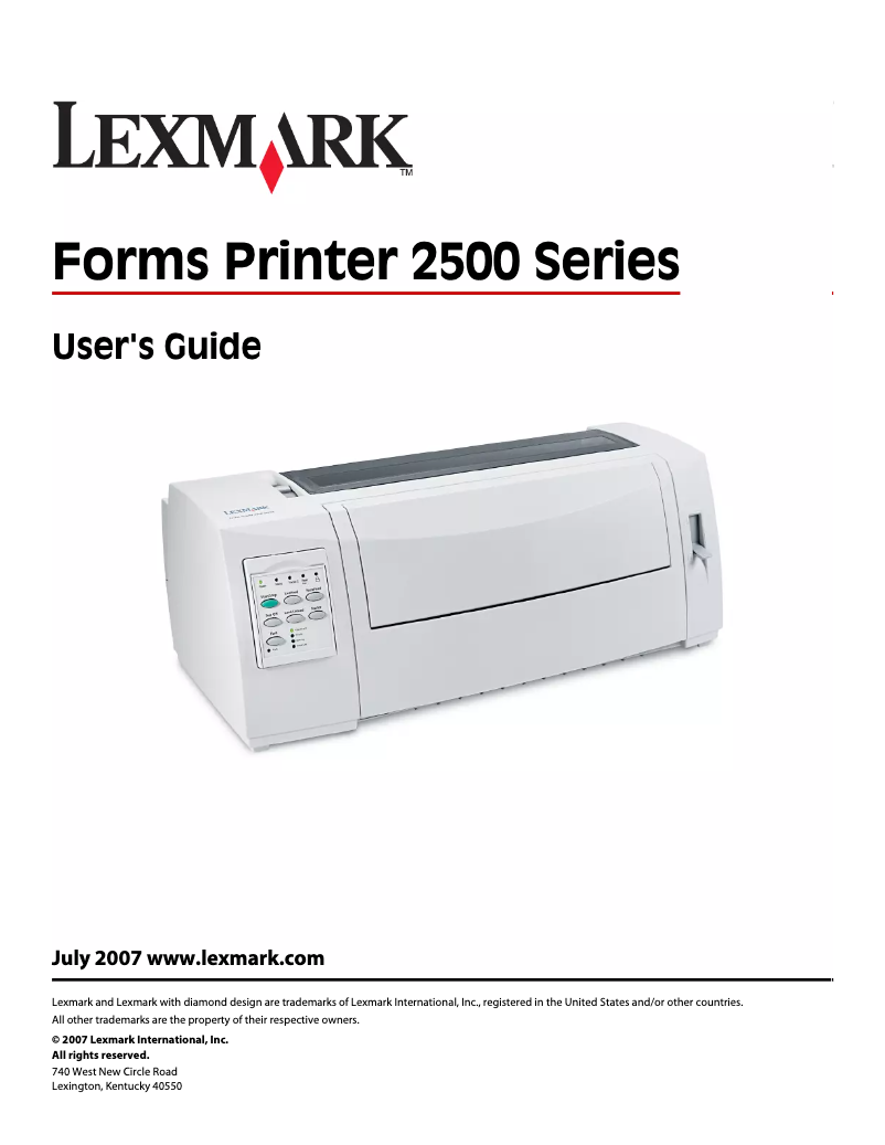 Image de la première page du manuel de l'appareil Forms Printer 2590N