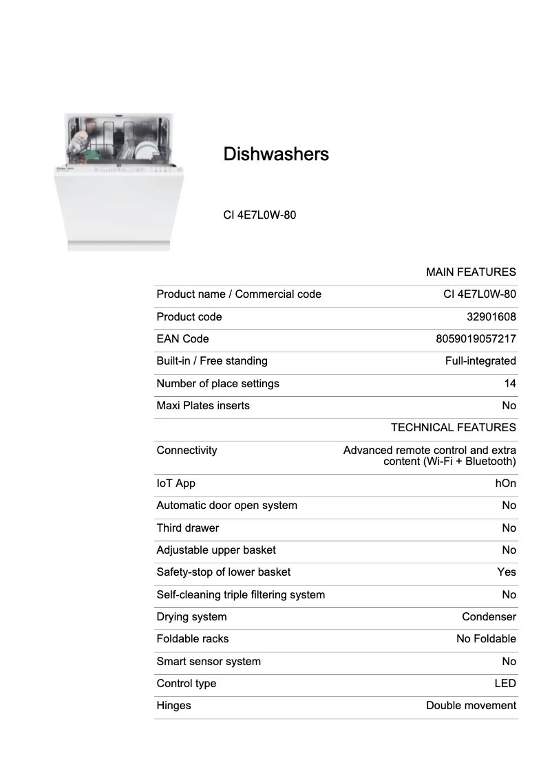 Image de la première page du manuel de l'appareil CI 4E7L0W-80