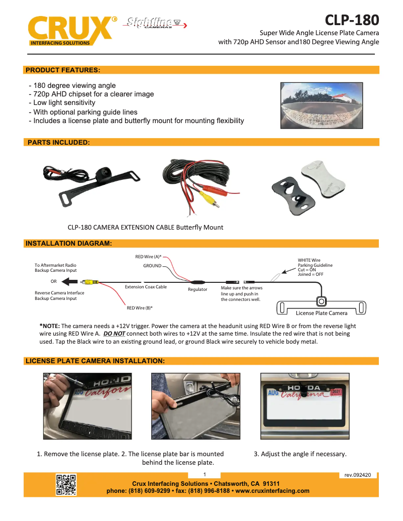 Page n°1 - Manuel utilisateur CRUX CLP-180