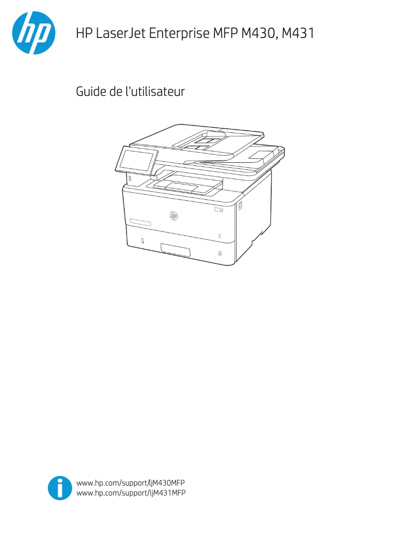 Page 1 de la notice Manuel utilisateur HP LaserJet Enterprise MFP M430