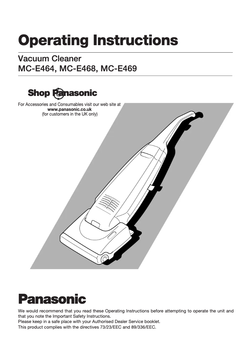Page n°1 - Manuel utilisateur Panasonic MC-E468
