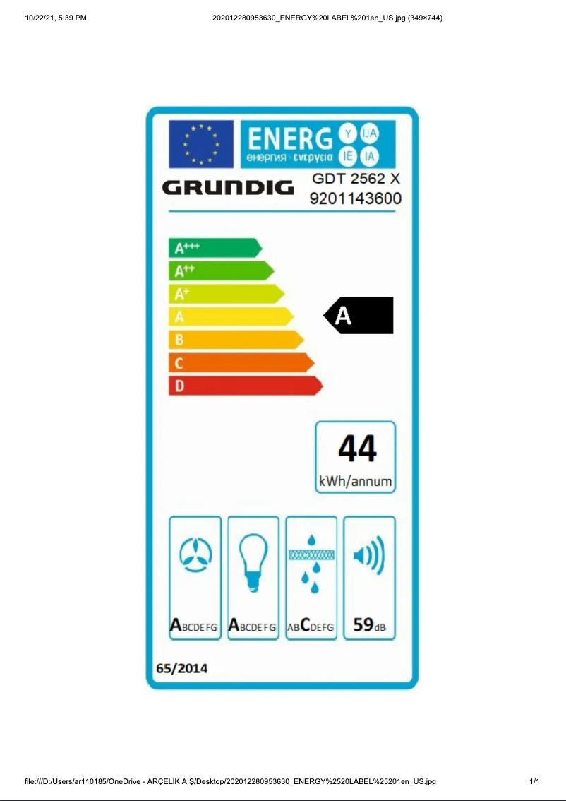 Image de la première page du manuel de l'appareil GDT2562X