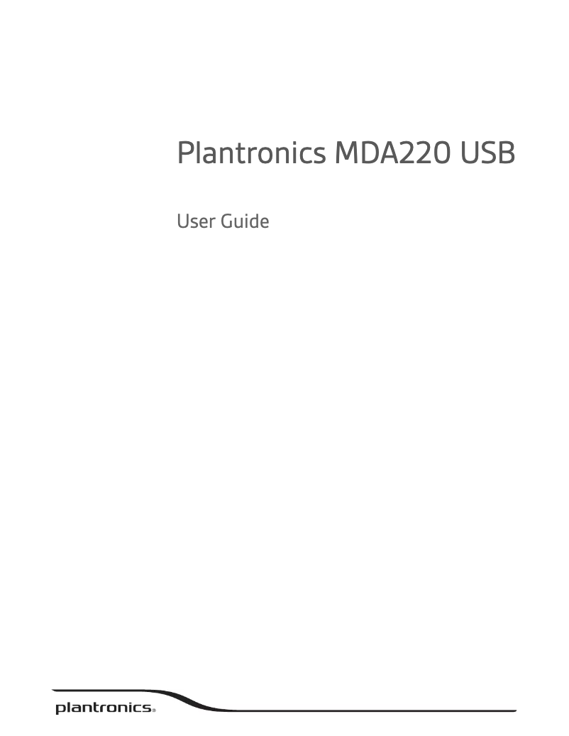 Page 1 de la notice Manuel utilisateur Plantronics MDA220 USB