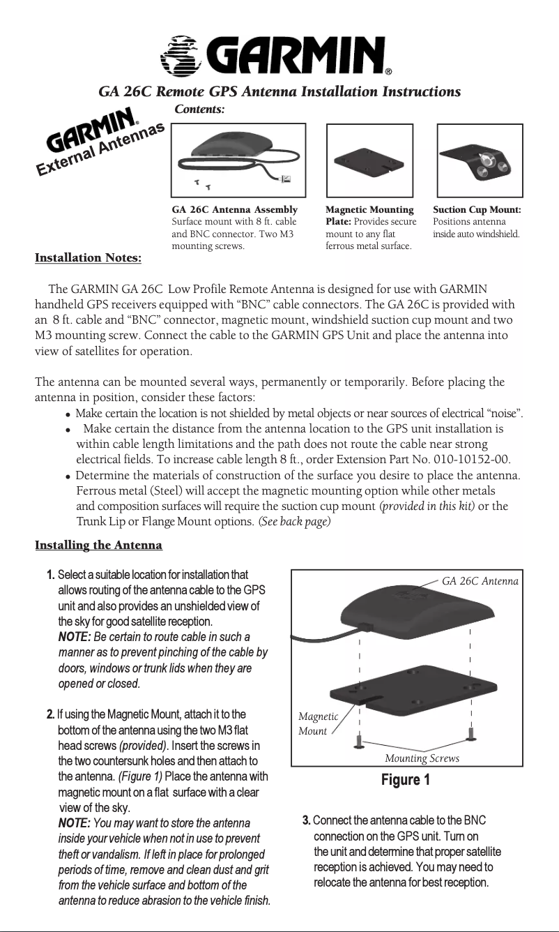 Page n°1 - Guide d'installation Garmin GPSMAP 396