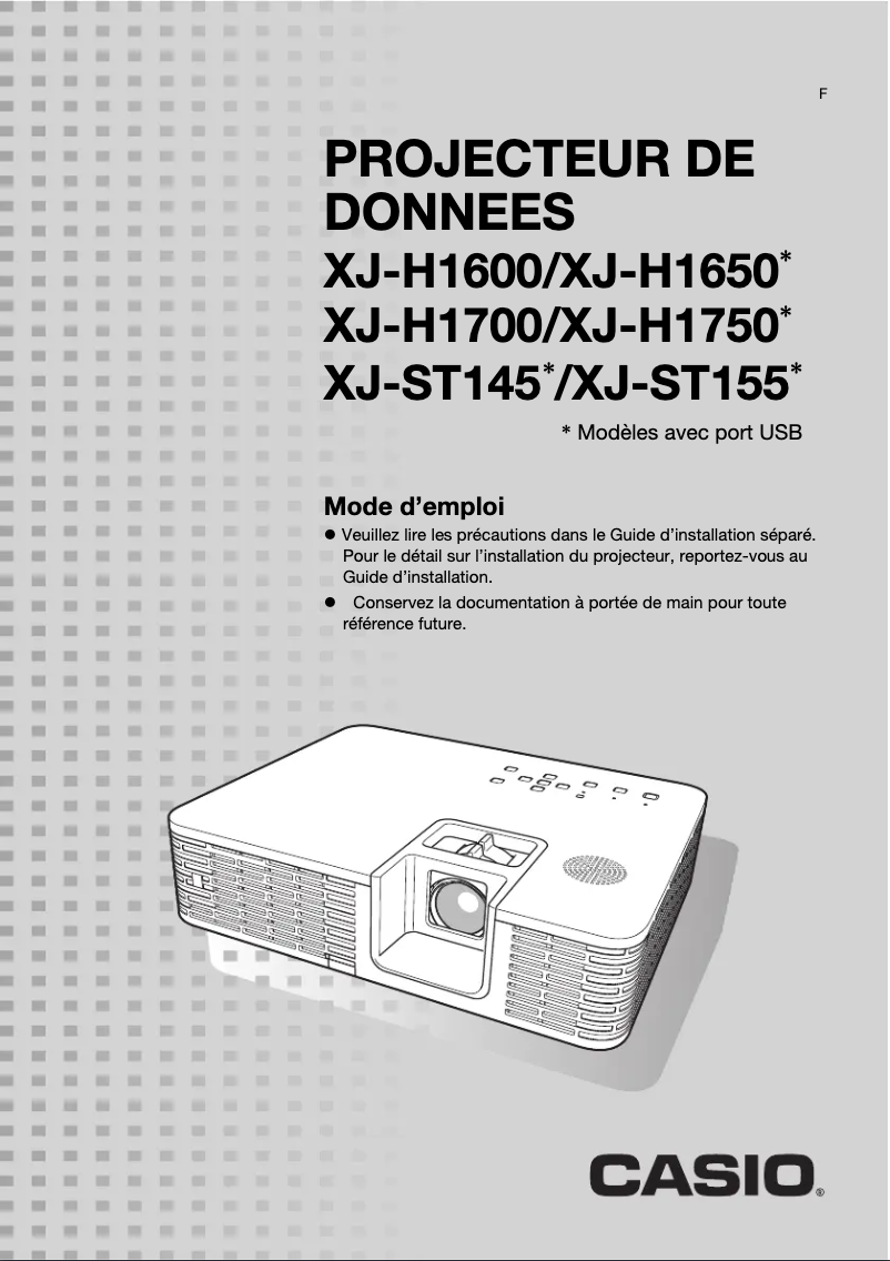 Page 1 de la notice Manuel utilisateur Casio XJ-ST155