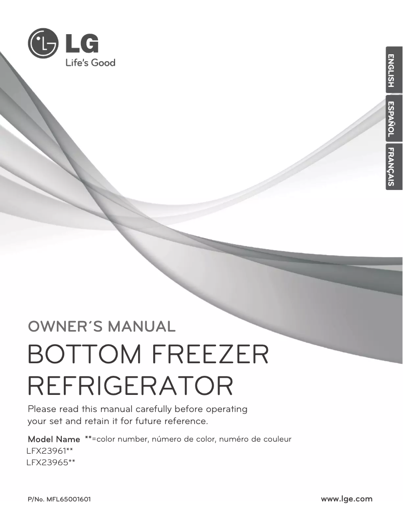 Imagen de la primera página del manual del dispositivo LFX23965SB