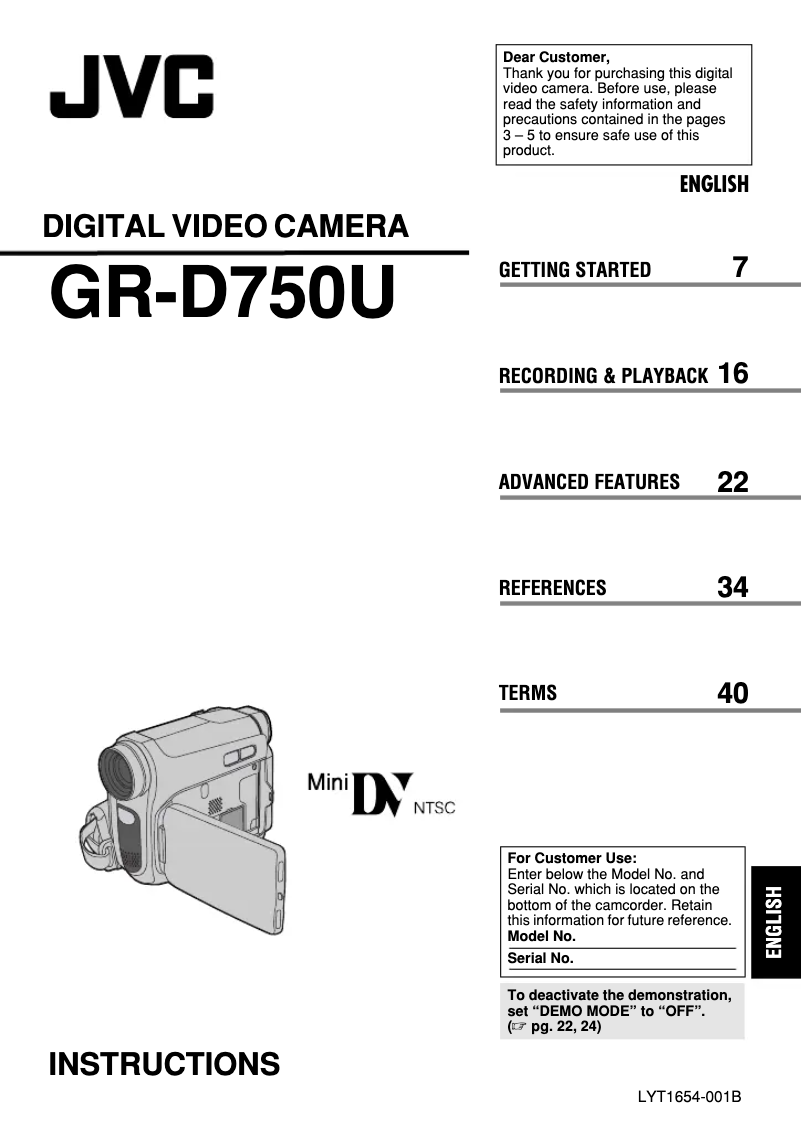 Image de la première page du manuel de l'appareil GR-D750