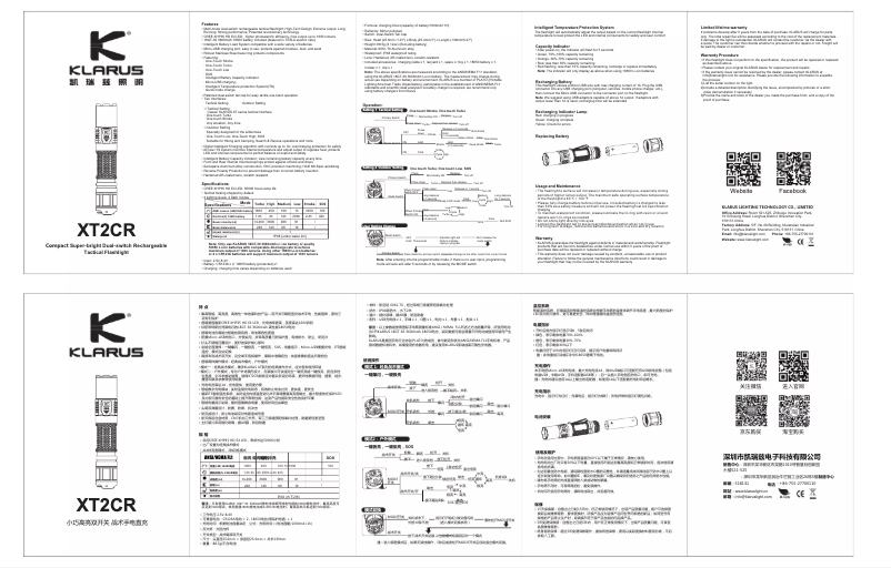 Page n°1 - Manuel utilisateur Klarus XT2CR