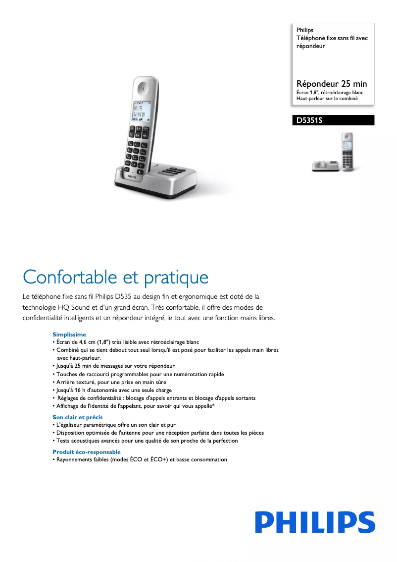 Imagen de la primera página del manual del dispositivo D5351S