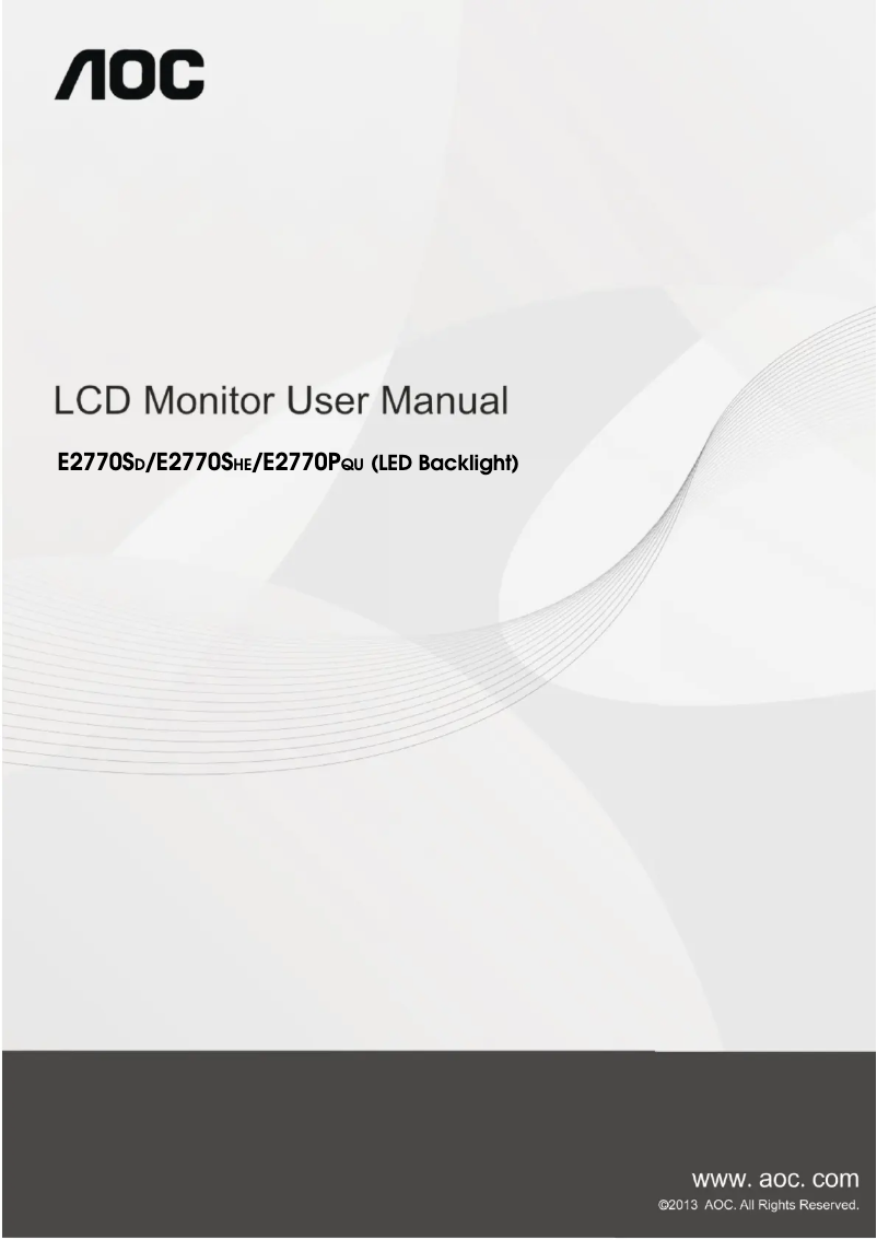 Page 1 de la notice Manuel utilisateur AOC e2770She