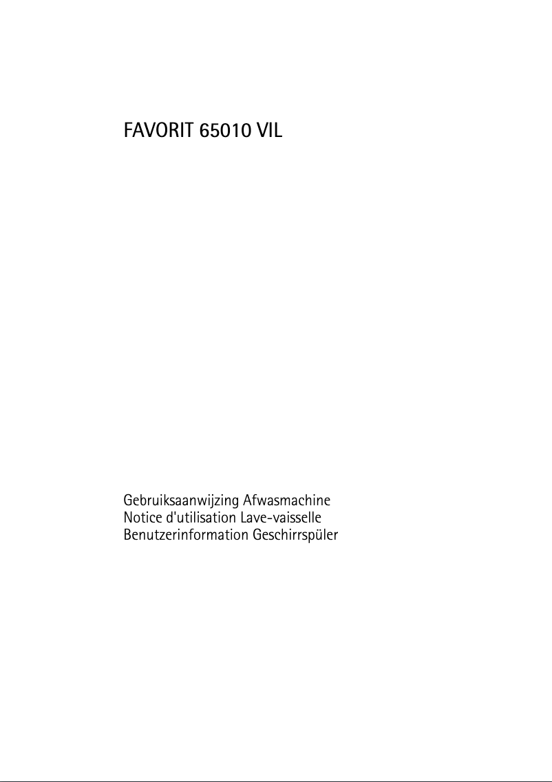 Page n°1 - Manuel utilisateur AEG-Electrolux Favorit 65010 VIL