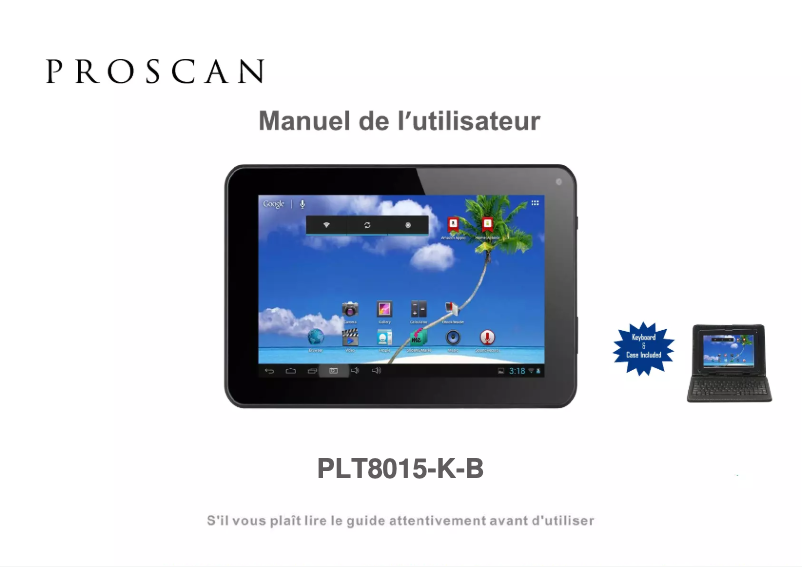 Page n°1 - Manuel utilisateur Proscan PLT8015-K-B