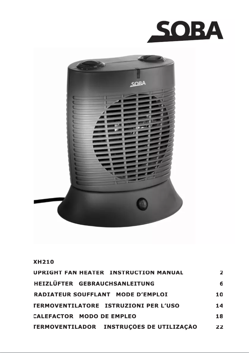 Page n°1 - Manuel utilisateur Soba XH210