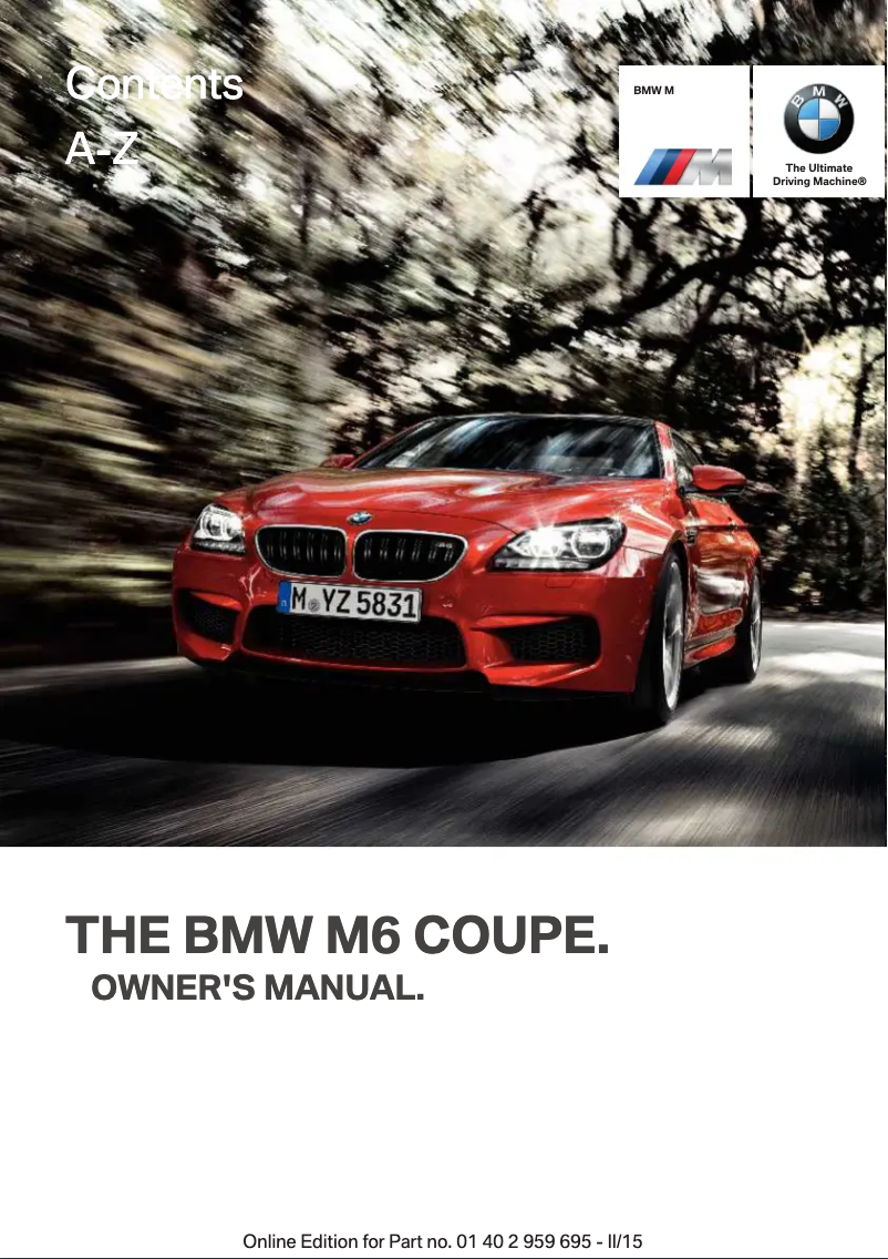Image de la première page du manuel de l'appareil M6 Coupe (2015)