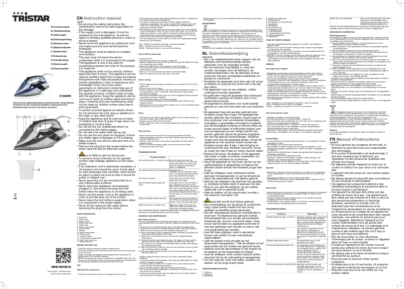 Page 1 de la notice Manuel utilisateur TriStar ST-8385PR