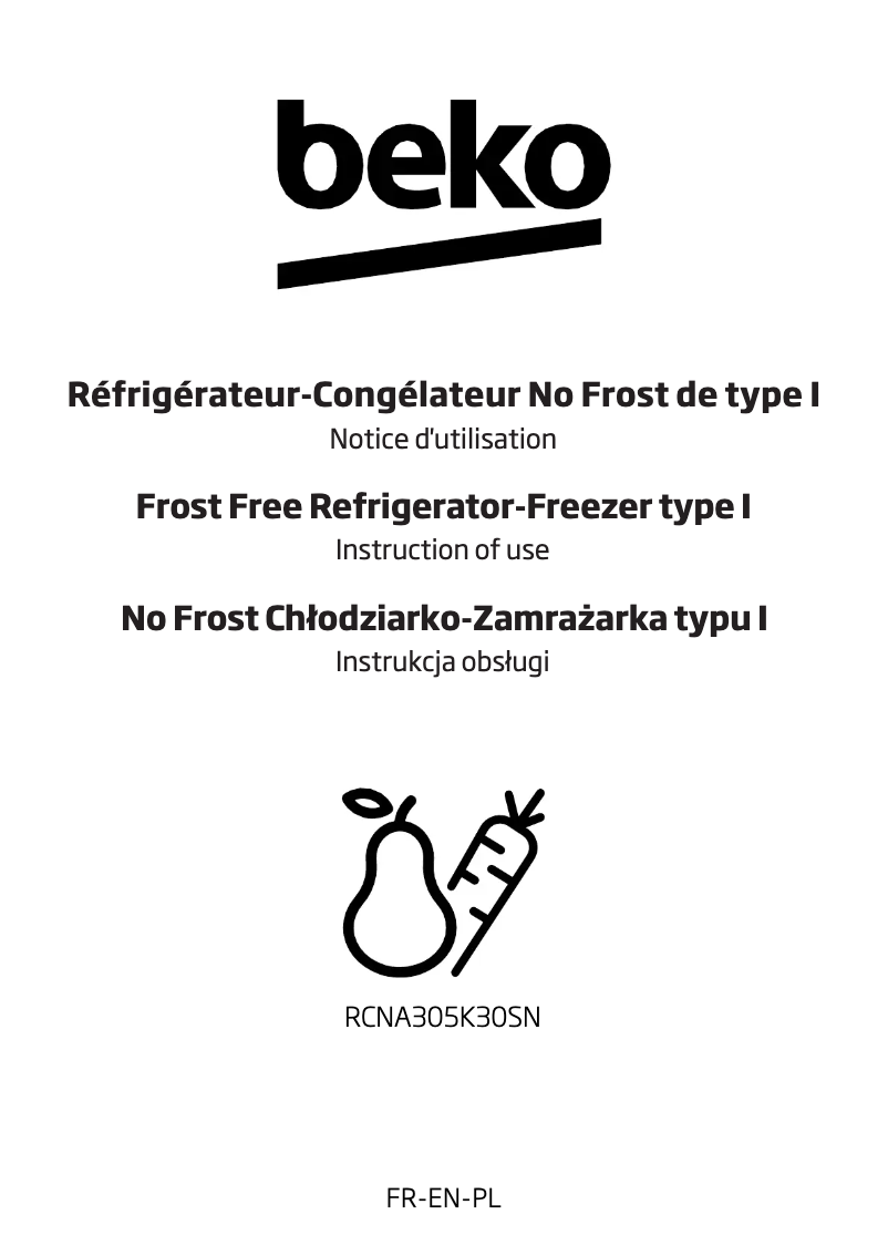 Image de la première page du manuel de l'appareil RCNA305K30SN