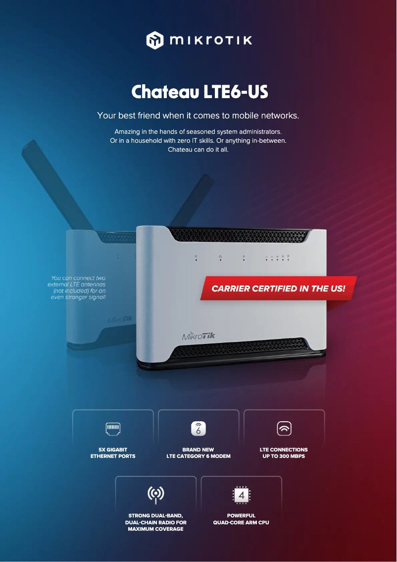 Image de la première page du manuel de l'appareil Chateau LTE6-US