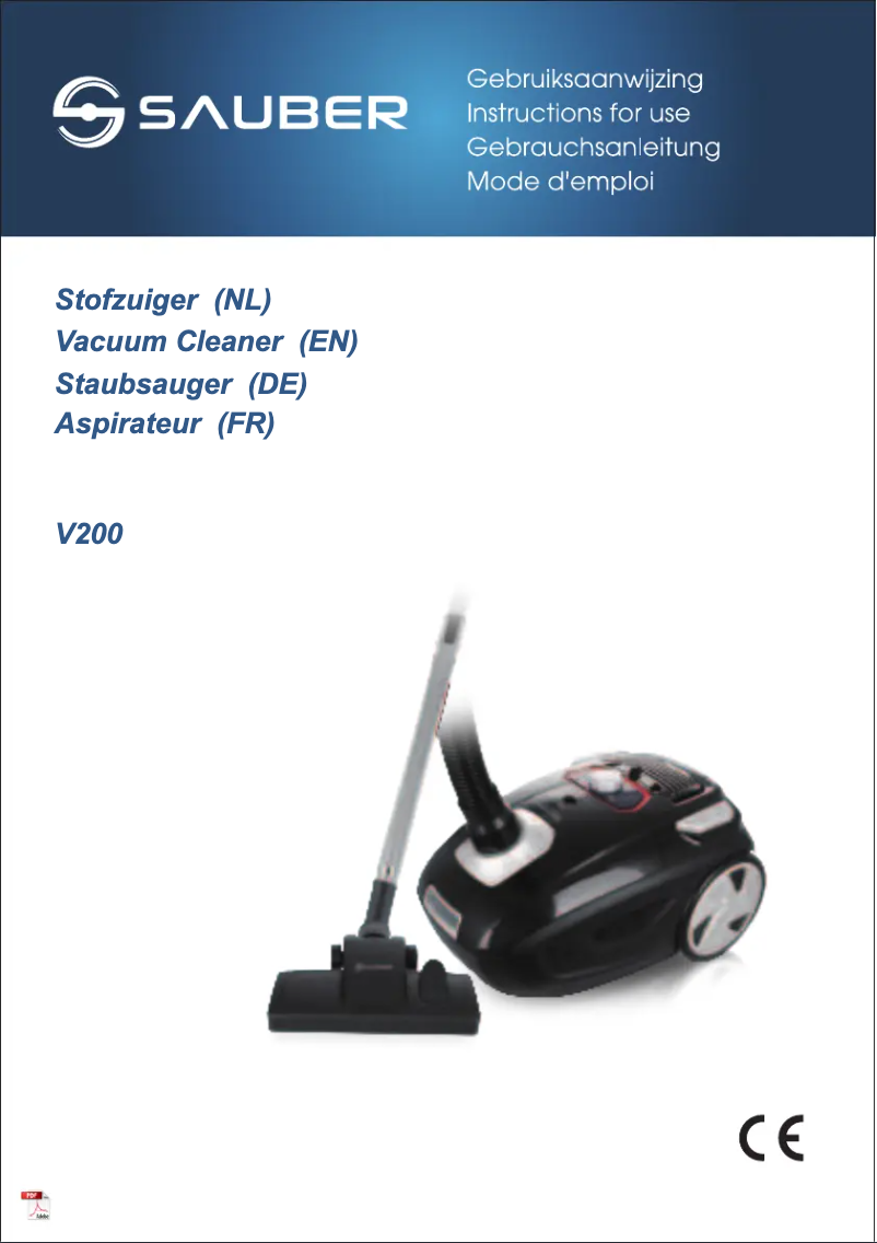 Page 1 de la notice Manuel utilisateur Sauber V200