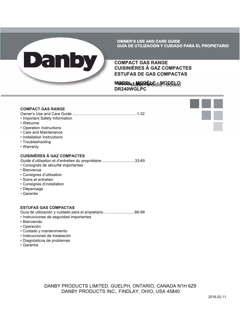 Image de la première page du manuel de l'appareil DR240WGLPC