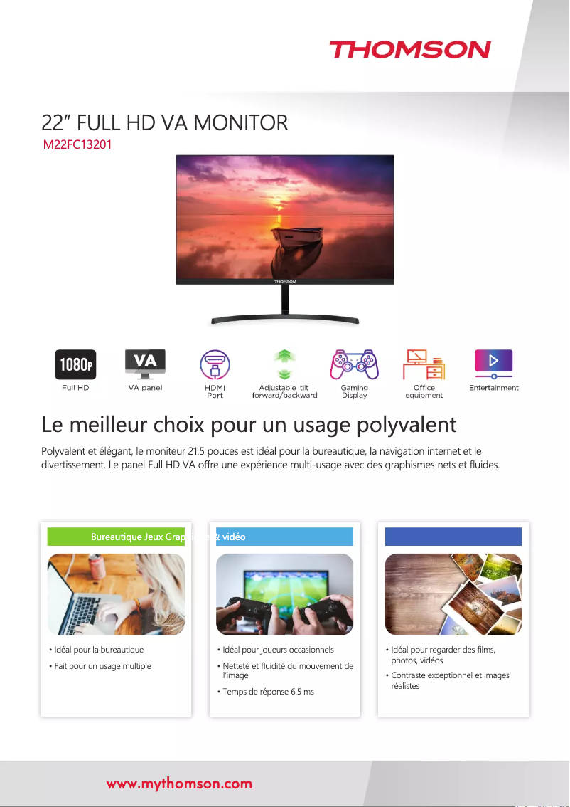 Page n°1 - Mode d'emploi Thomson M22FC13201