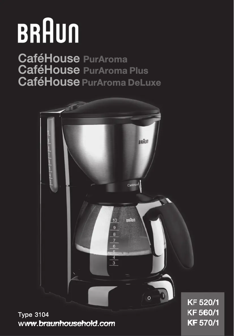 Página 1 del manual Manual de usuario Braun CaféHouse PurAroma KF 520/1