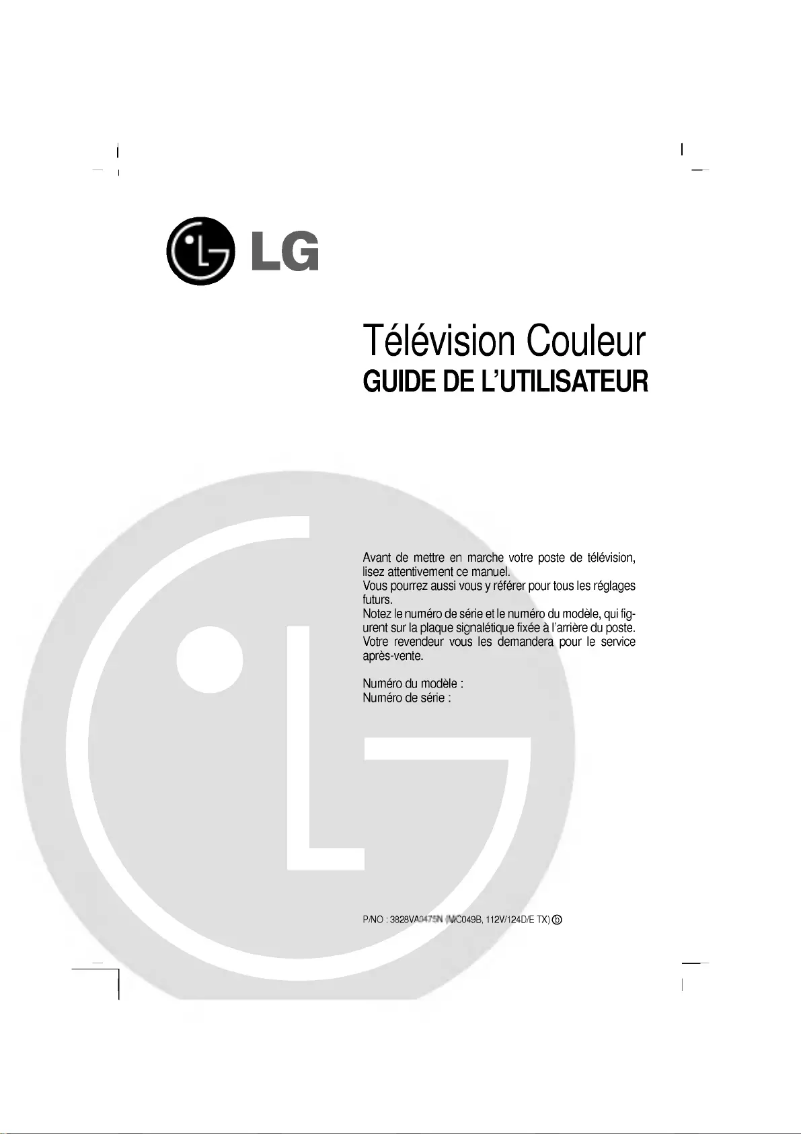 Page 1 de la notice Manuel utilisateur LG RT-21CA85VE