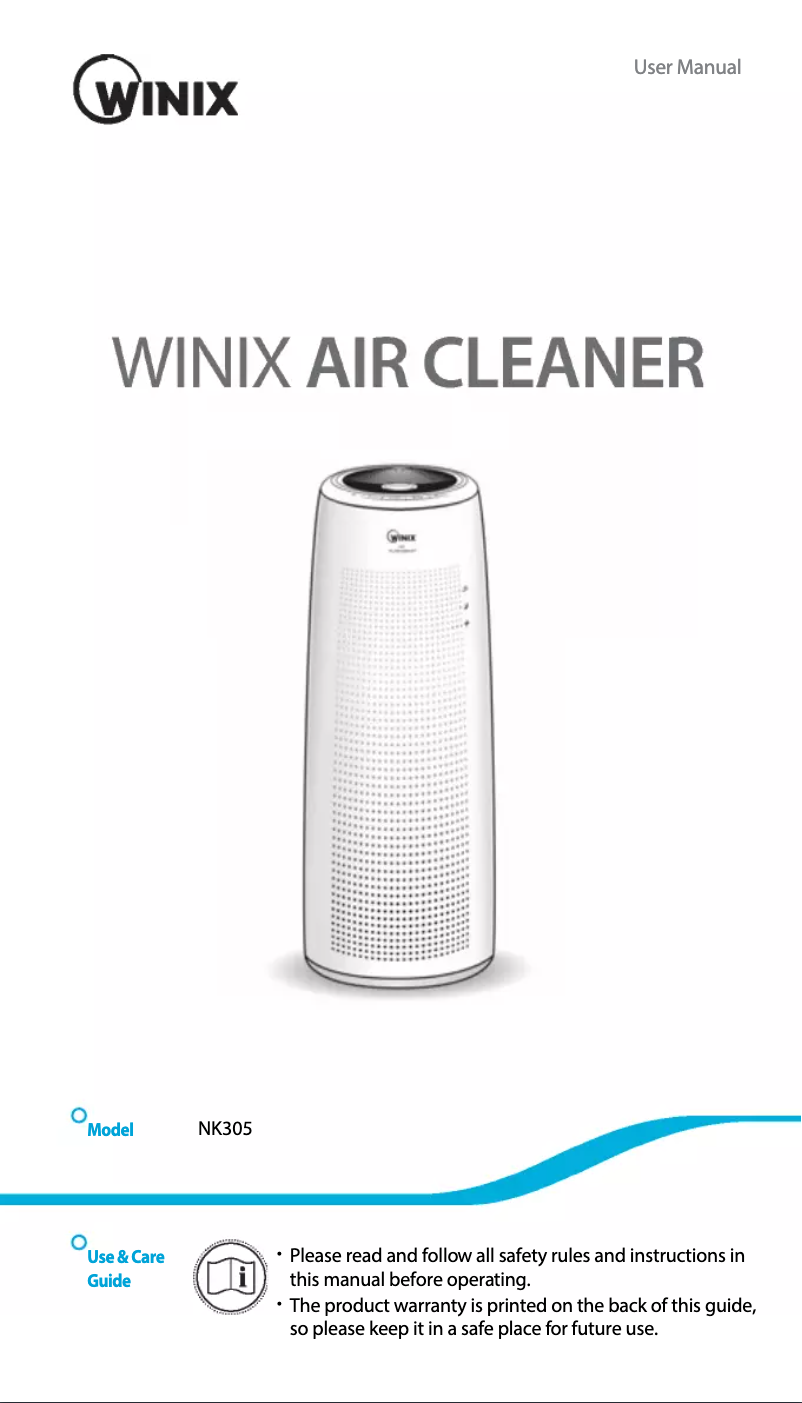 Page 1 de la notice Manuel utilisateur Winix NK305