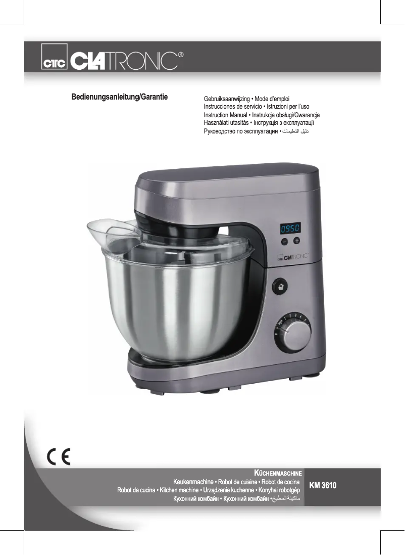 Page 1 de la notice Manuel utilisateur Clatronic KM 3610