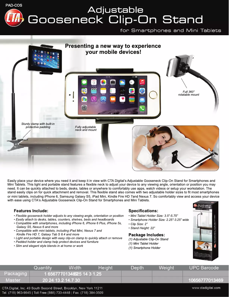 Page 1 de la notice Manuel utilisateur CTA Digital PAD-COS