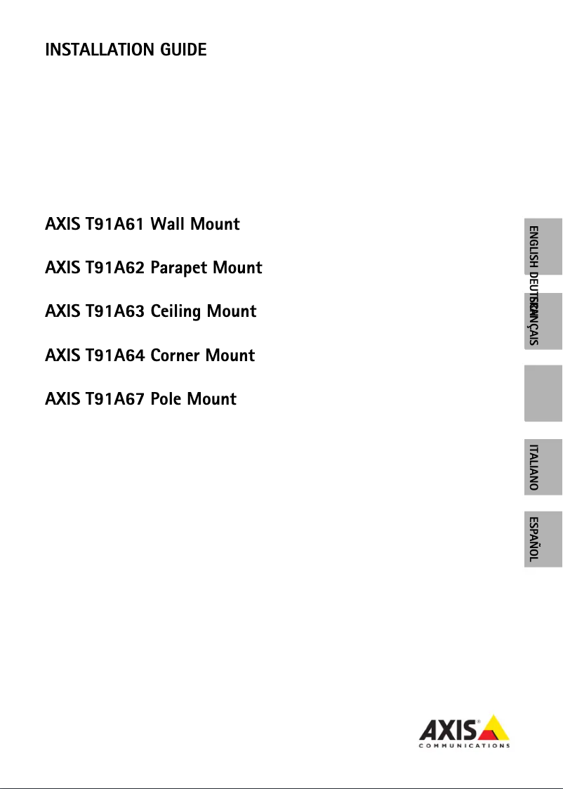 Page n°1 - Manuel utilisateur Axis T91A64