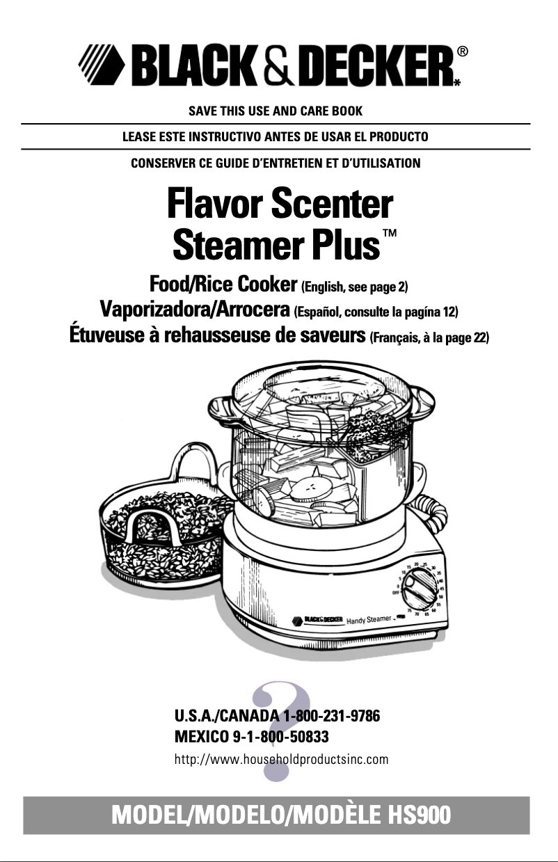 Page 1 de la notice Manuel utilisateur Black & Decker HS900