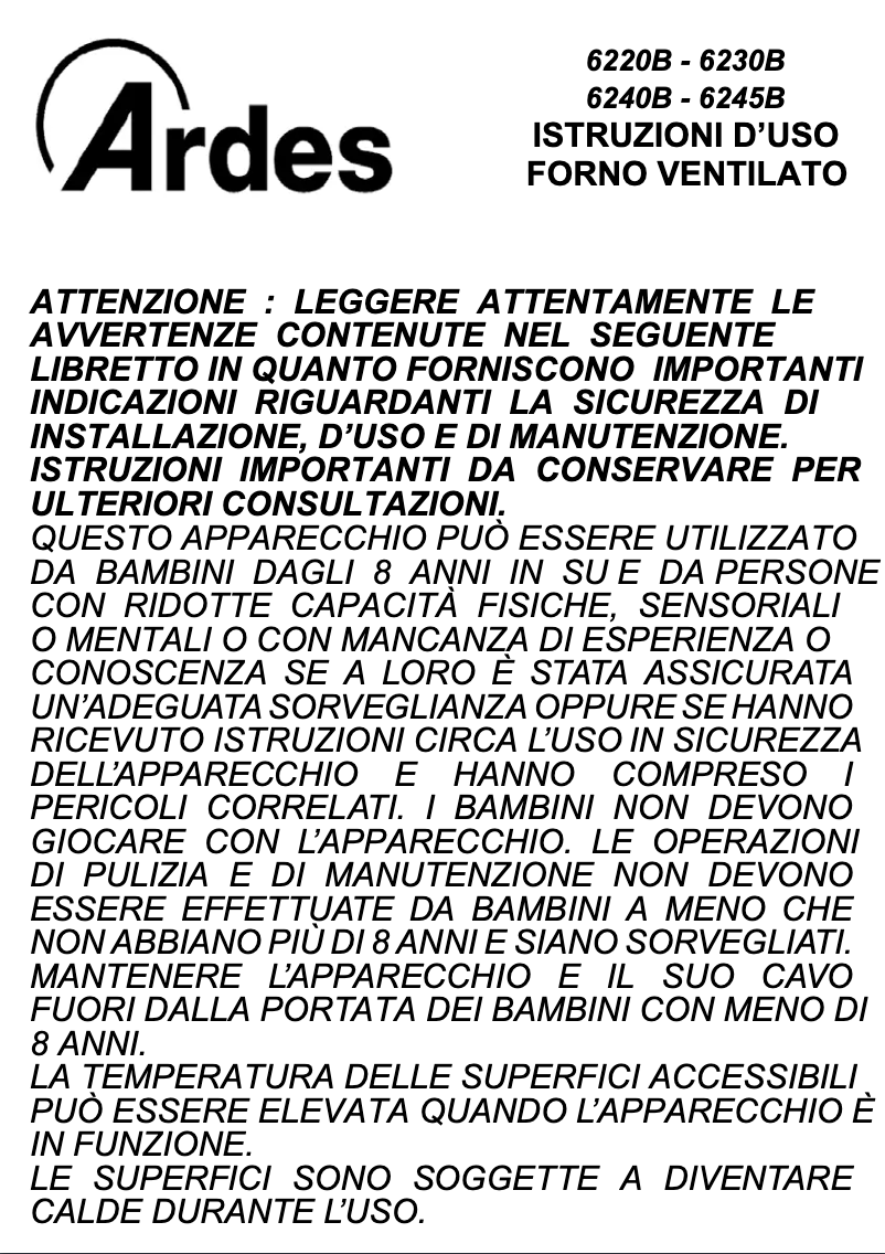 Página 1 del manual Manual de usuario Ardes AR6240B