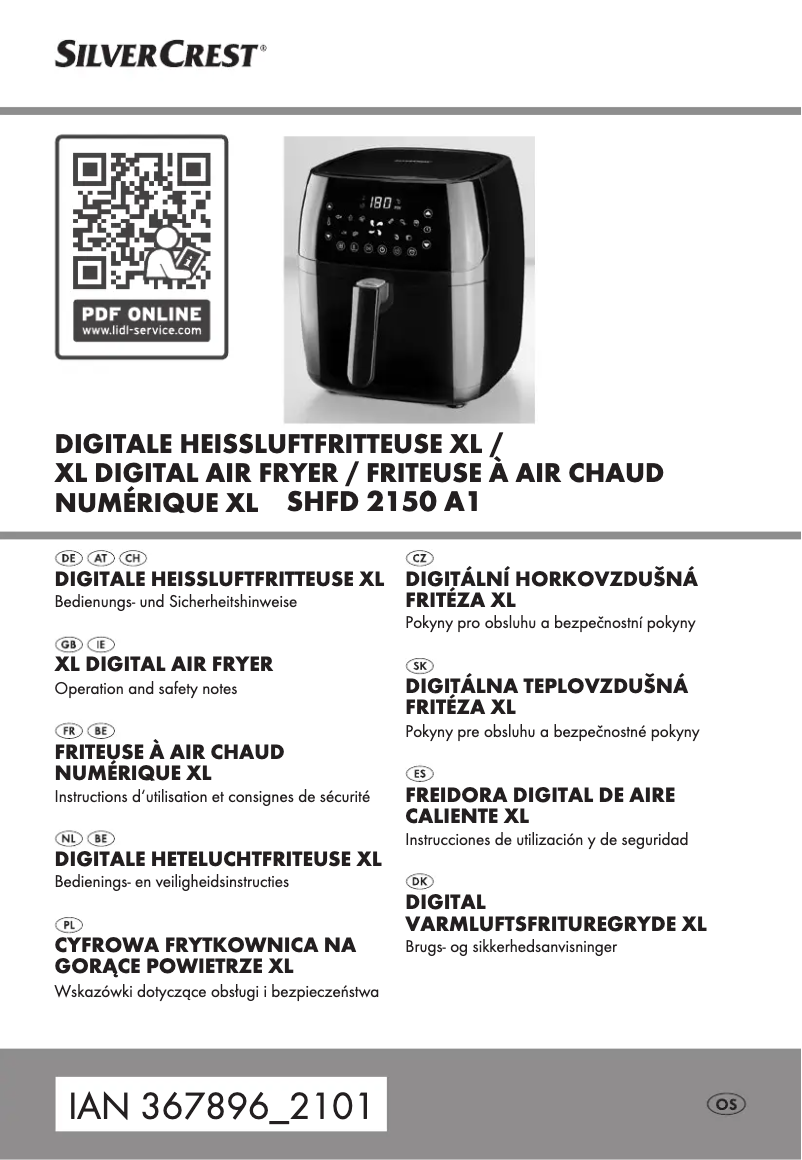Page 1 of the manual User Manual SilverCrest SHFD 2150 A1