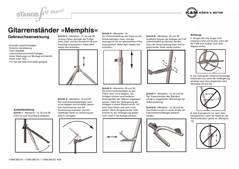 Page 1 de la notice Manuel utilisateur K&M 17685 Memphis