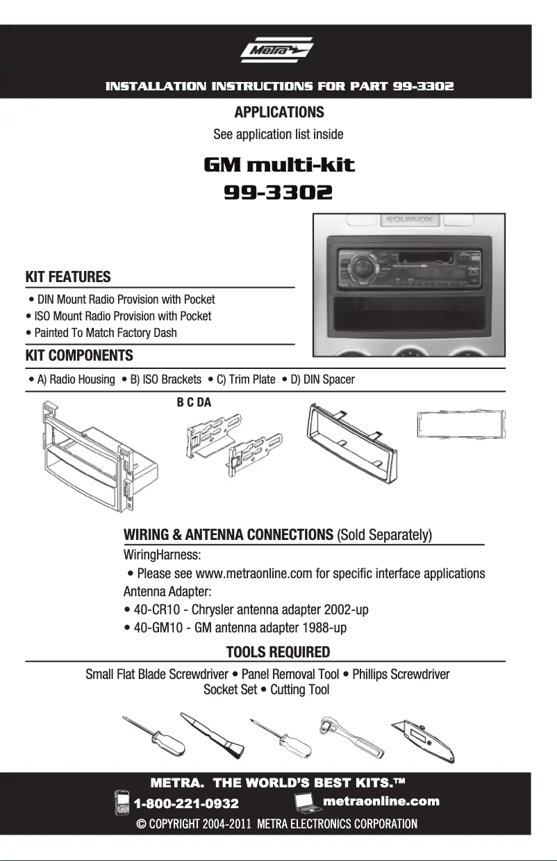 Page 1 of the manual User Manual Metra 99-3302