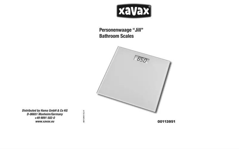 Page n°1 - Manuel utilisateur Xavax Jill