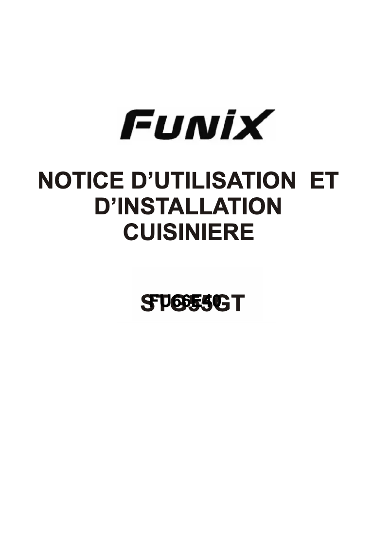 Page 1 de la notice Manuel utilisateur Funix FU66E40