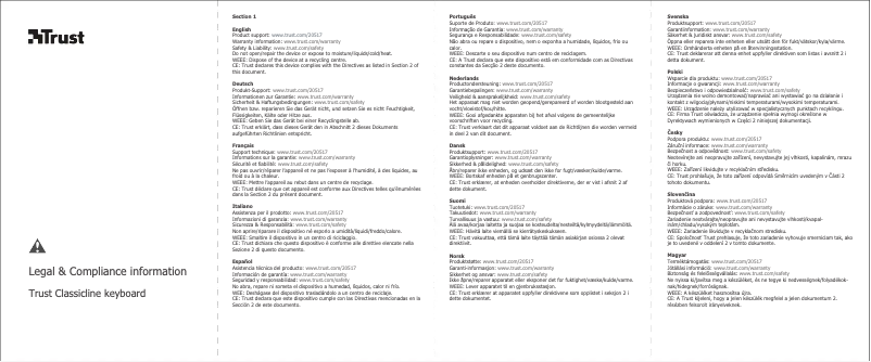 Page 1 de la notice Manuel utilisateur Trust 20631