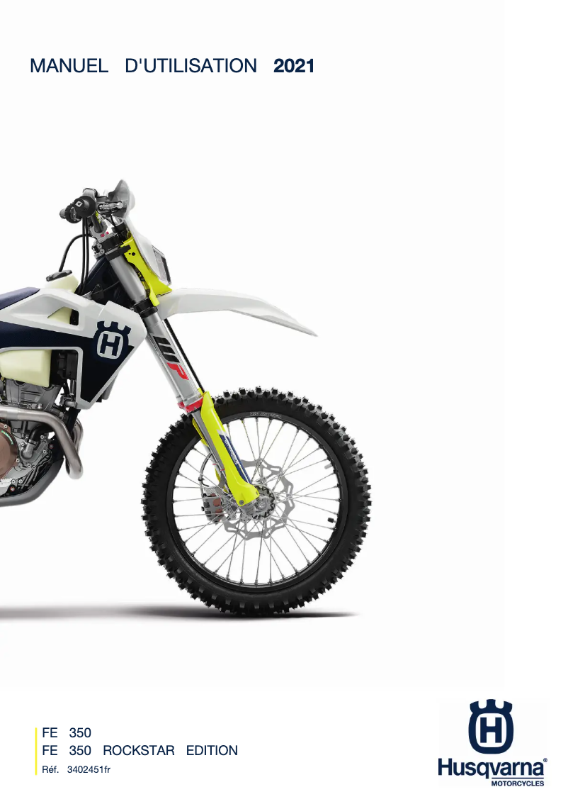 Page 1 de la notice Manuel utilisateur Husqvarna FE 350 Rockstar Edition (2021)