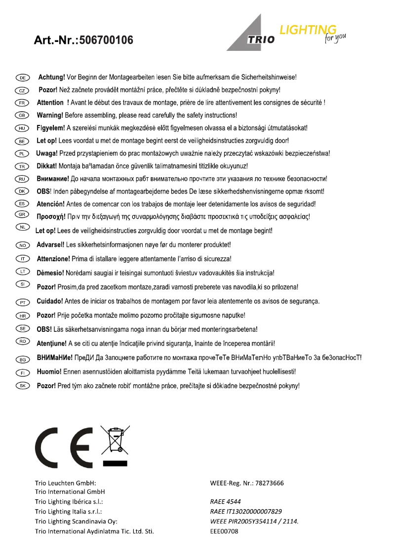 Image de la première page du manuel de l'appareil Hamilton 506700106